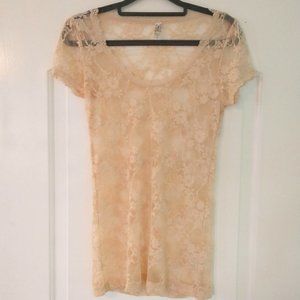 Shear Ivory Floral Lace Top